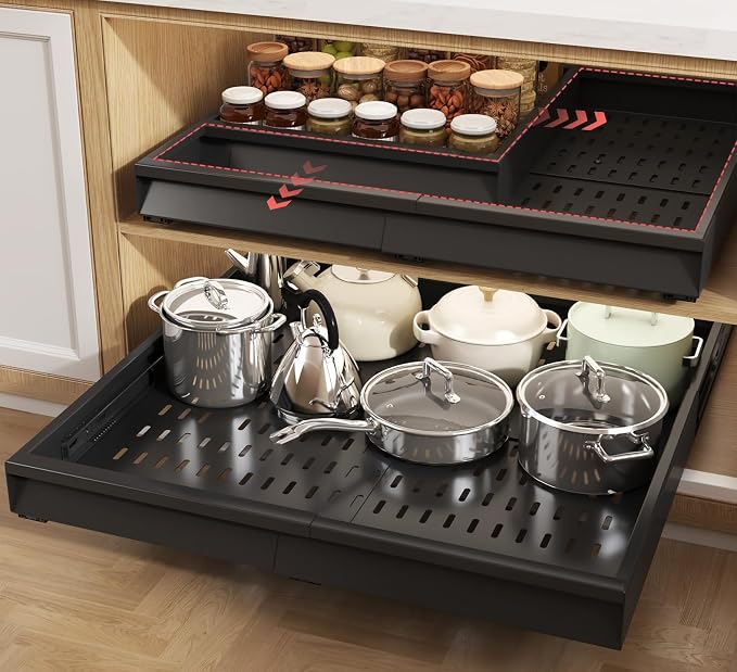 Seinloes 2 Pack Pull Out Cabinet Organizer by Seinloes