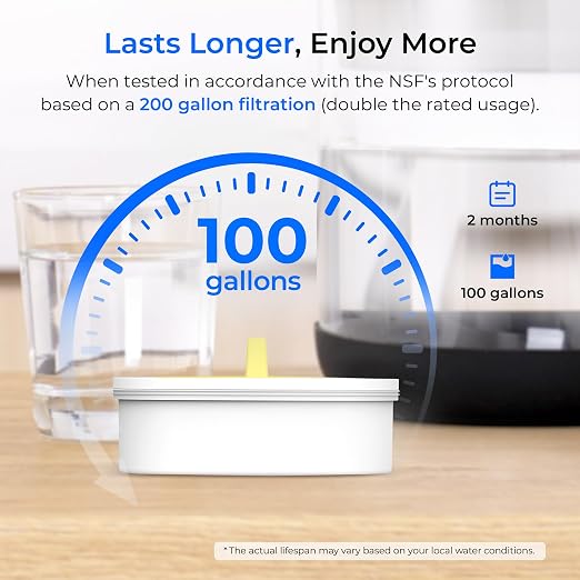 Waterdrop PT-09BL 10-Cup Large Glass Water Filter Pitcher, Eco-Friendly - Image 9