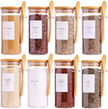 8 Pcs Glass Containers with Bamboo Lids and Spoons - 10 oz Sugar Container with by HHMJSM