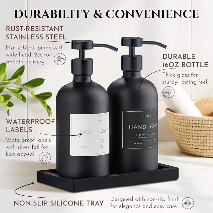 Glass Soap Dispenser Set of 2 - Image 6