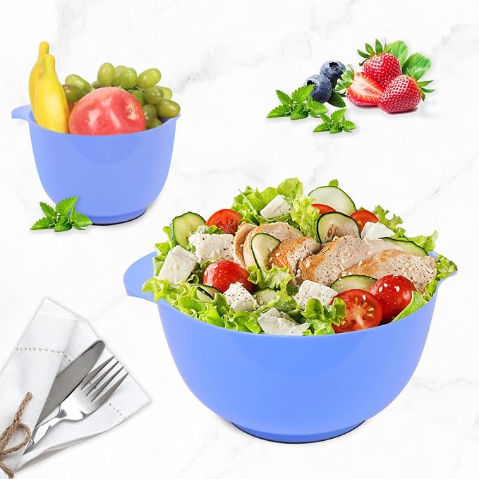 BoxedHome 4 Quart Large Plastic Mixing Bowls, Microwave Safe Mixing Bowl Set - Image 7
