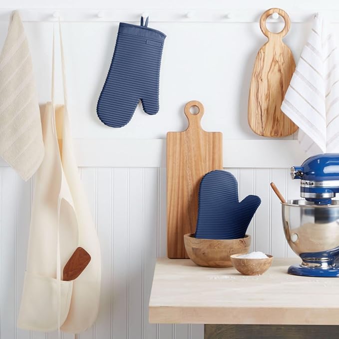KITCHENAID Ribbed Soft Silicone Oven Mitt 2-Pack Set - Image 2