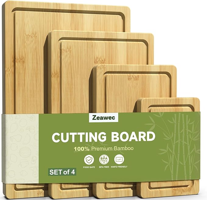 4-Piece Set Bamboo Cutting Board by Unknown