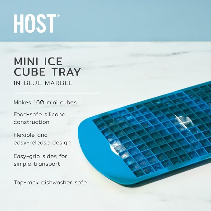 Host Mini Ice Cube Tray, Makes 160 Cubes, Durable Silicone Trays, Iced Coffee - Image 2
