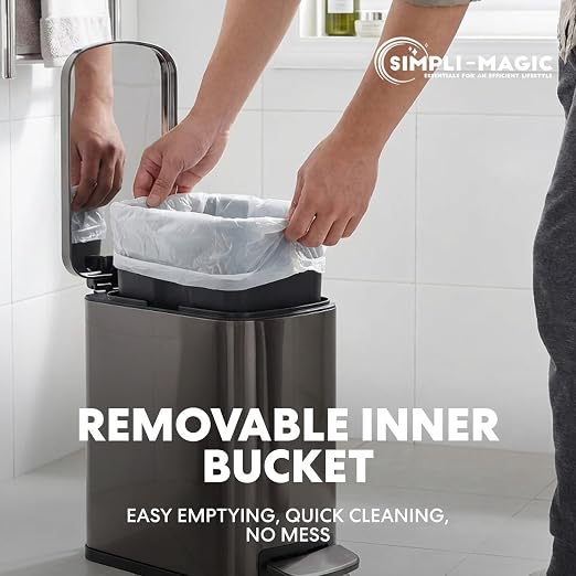 SIMPLI-Magic 6L/1.6G Stainless Steel Bathroom Trash Can - Image 6