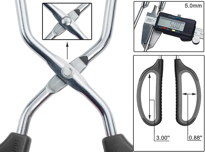 HINMAY Stainless Steel Scissor Tongs Cooking Tongs Set - Image 3