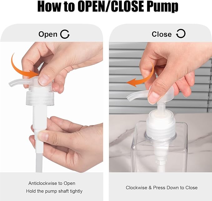 Pump Bottle, Refillable Plastic Empty Lotion Soap Dispenser Liquid Container - Image 5