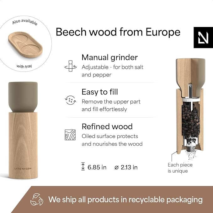 LARS NYSØM Wooden Salt and Pepper Grinder Set Manual - Image 4