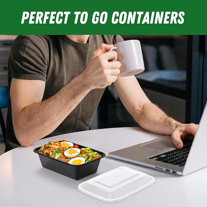 Dealusy 50 Pack 24 oz Meal Prep Containers Reusable - Image 7