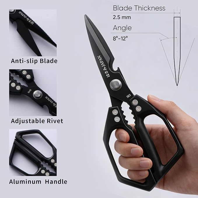 Kitchen Scissors Set 2PCS, Kitchen Shears Heavy Duty Poultry Shear Japan Meat - Image 6