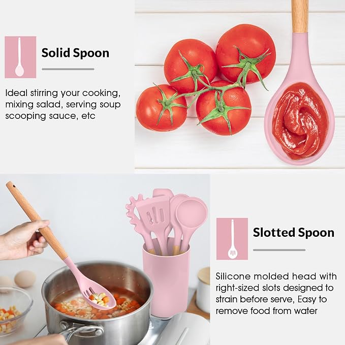 E-far Cooking Utensils Set of 6, Silicone Kitchen Utensils - Image 7