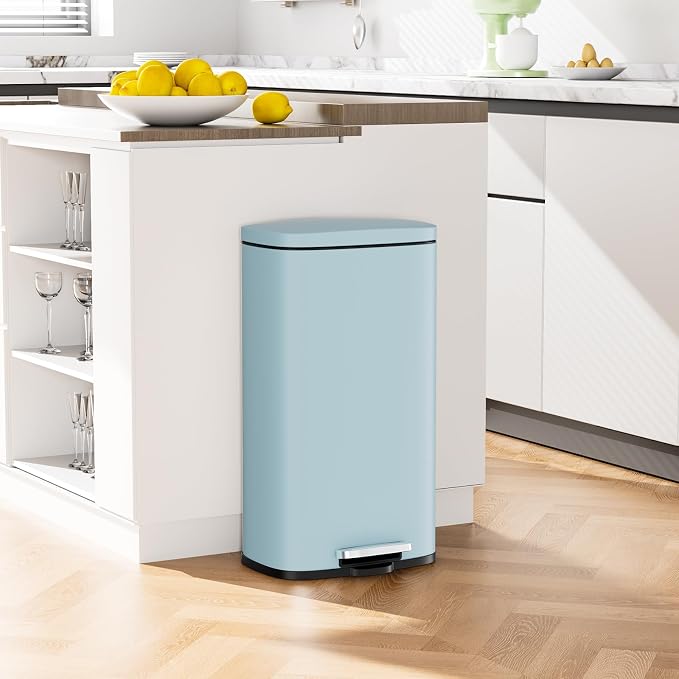 Arlopu 8/13.2 Gallon Step Trash Can, Stainless Steel Garbage Bin, Soft-Close - Image 8