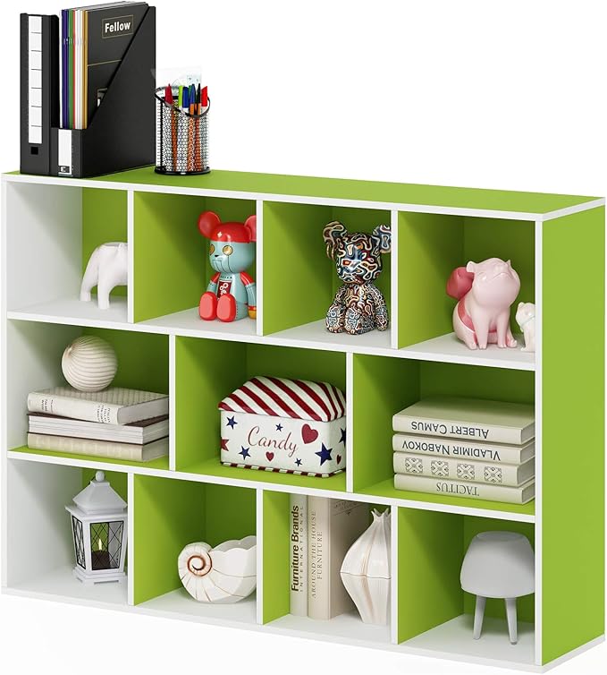 Furinno LUDER Book Shelf, 11-Cube Bookshelf, Reversible Bookcase, 9.4 x 29.1 x by Furinno-FitsYourSpaceFitsYourBudget