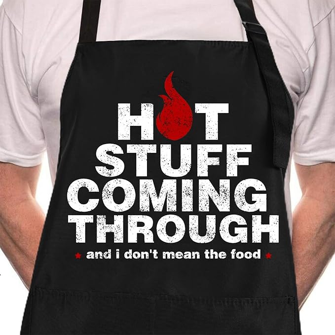Rosoz Funny BBQ Black Chef Aprons by Rosoz