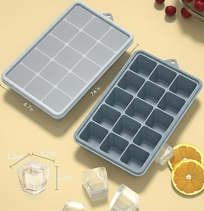 Silicone Ice Cube Tray with No-Spill Lid - Image 4
