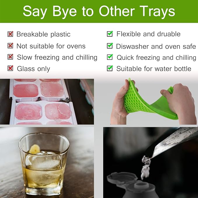 Silicone Mini Ice Cube Trays 2 Pack, 160 Small Ice Cube Molds Easy Release - Image 4