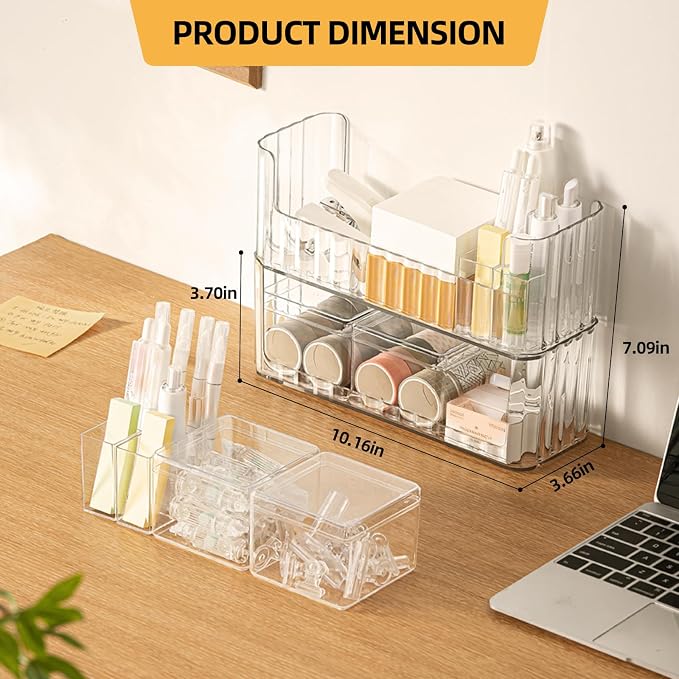 PAVSTINE 2-Tier Stackable Medicine Cabinet Organizer, Narrow Bathroom Makeup - Image 2