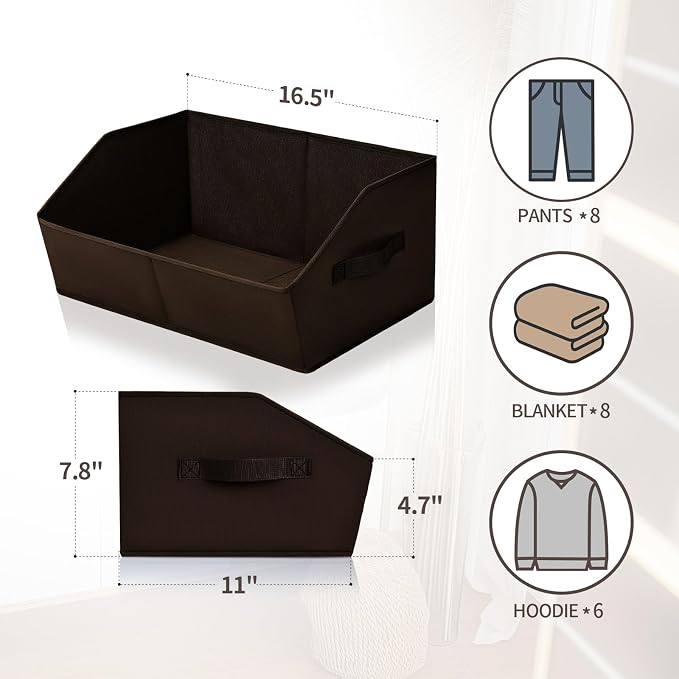 Homsorout Closet Baskets for Shelves Trapezoid - Image 2