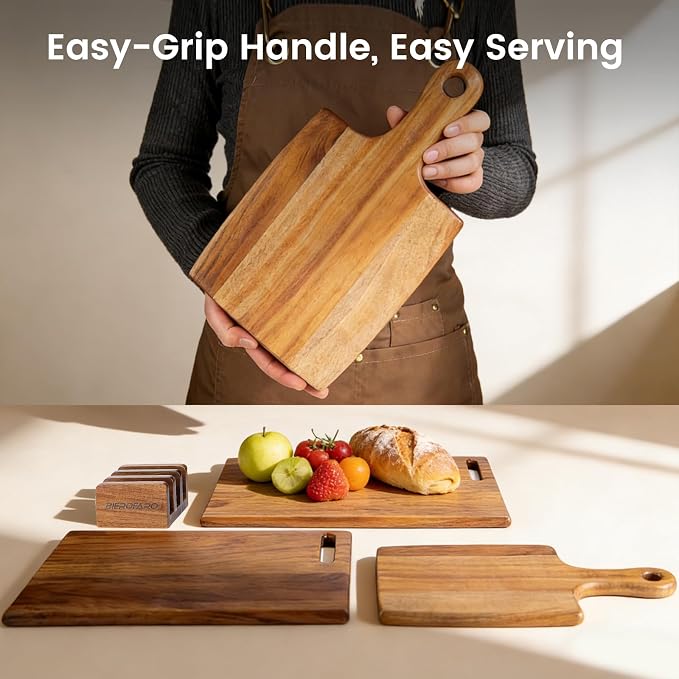Acacia Wood Cutting Board Set of 3 - Image 3