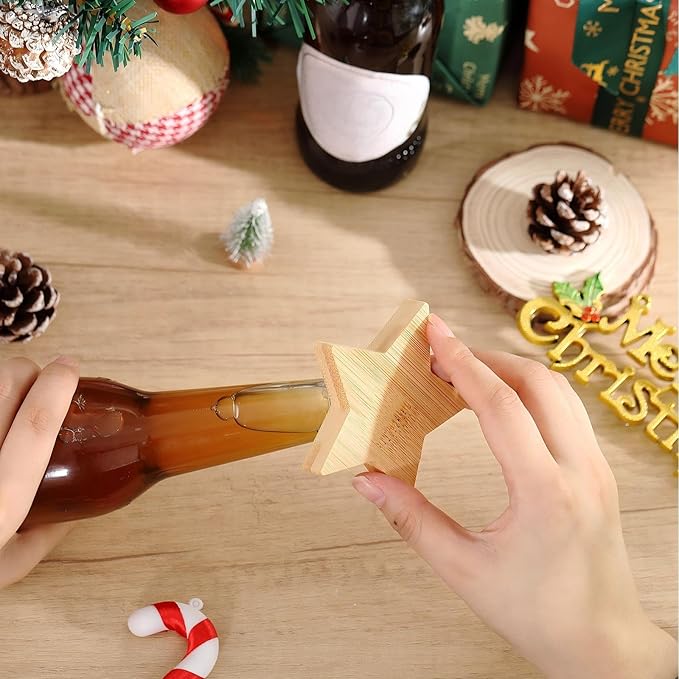 Vesici 24 Pcs Magnetic Bottle Opener 2.5in DIY Bamboo Star Shape Beer Openers - Image 4