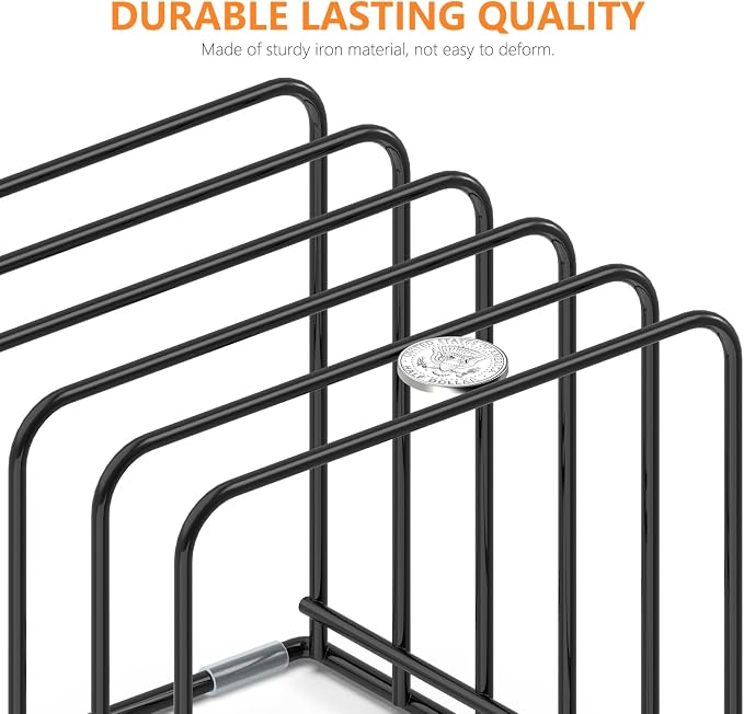KORRTFID Kitchen Cabinet Organizer, Steel Cookware Holder, Divided Holder - Image 3