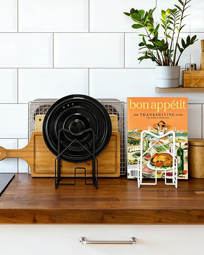 SUNFICON Cutting Board Rack Chopping Board Organizer Pot Pan Lids Holder Thin - Image 6