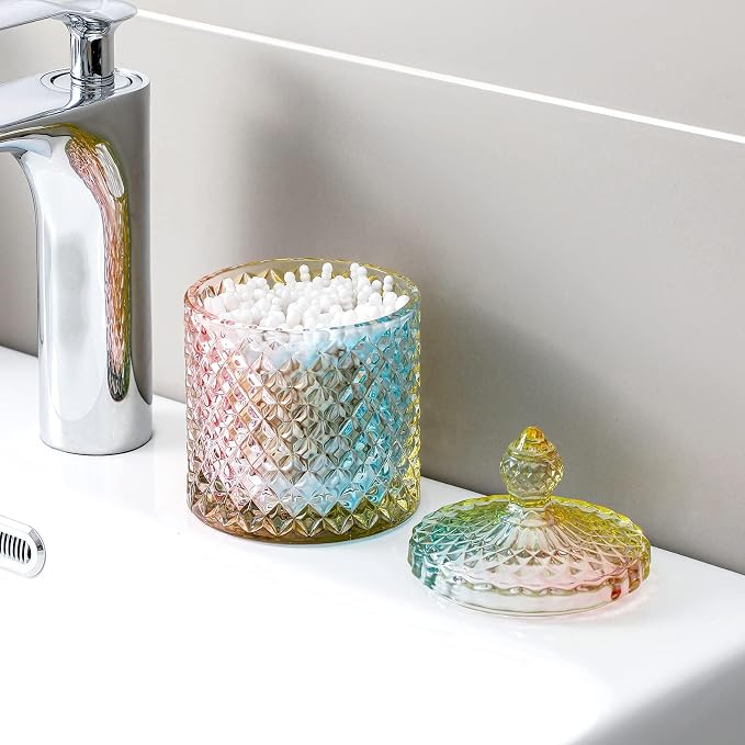 rejomiik Qtip Holder Glass Apothecary Jars - Image 5