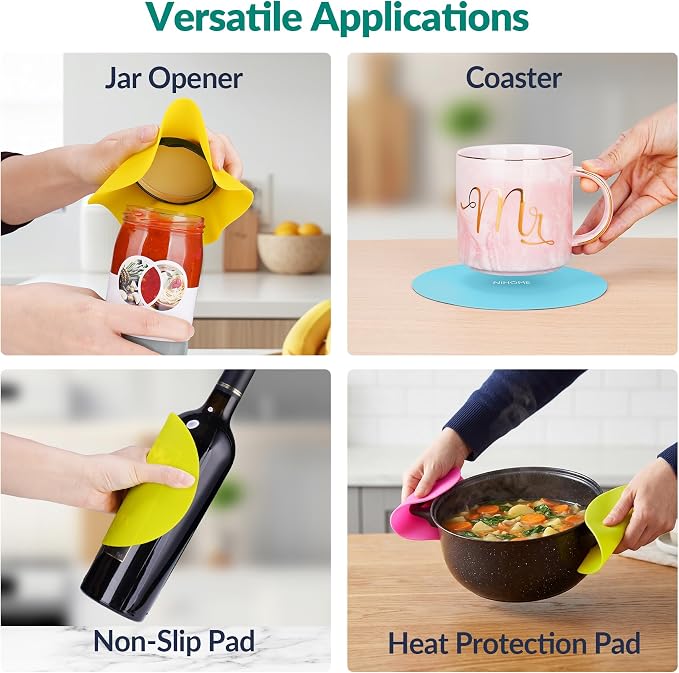 NIHOME Silicone Jar Opener – 6 Inch Large Anti-Slip Grip Pads, Premium 100% - Image 7