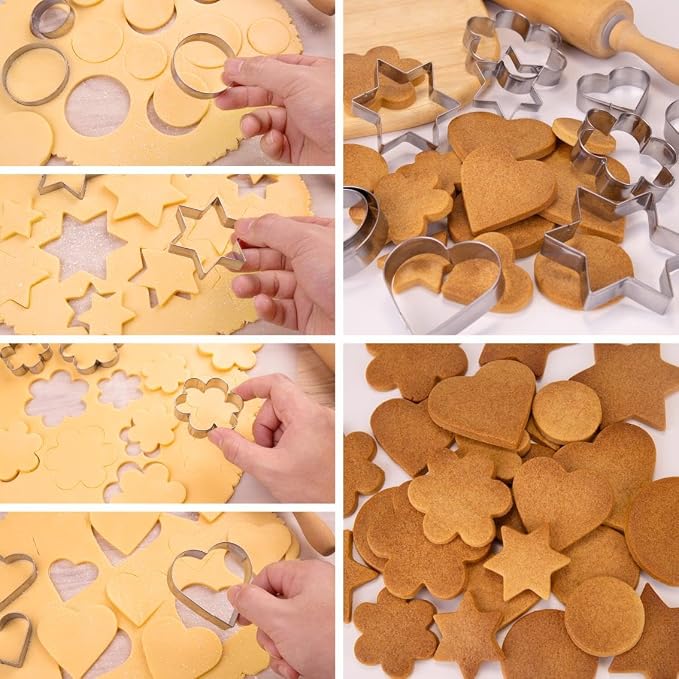 Metal Cookie Cutters Set 12 Pieces, Stainless Steel 3 Heart Cookie Cutters - Image 5