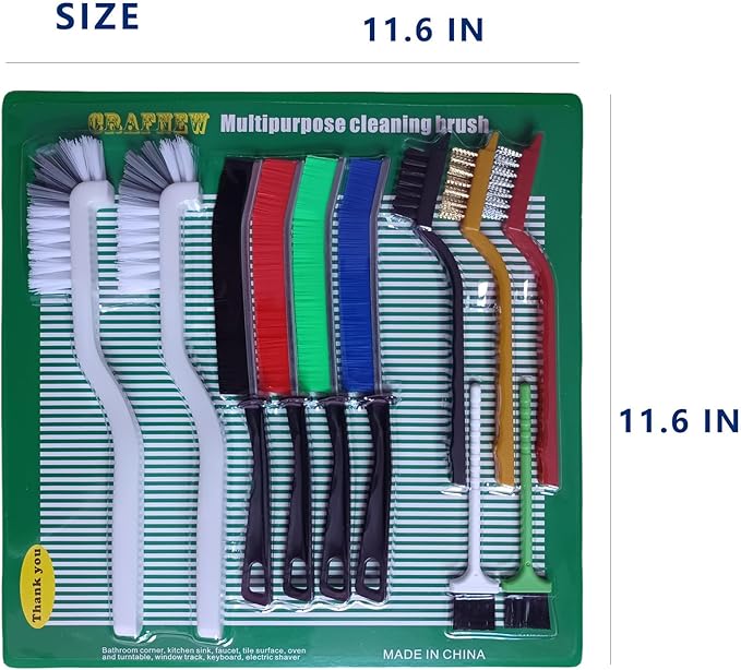 11Pcs Crevice Cleaning Brush Set, Hard Bristle Gap Cleaner Brushes, Tight Spaces - Image 6