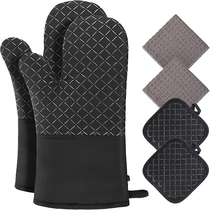 Philorn Oven Mitts and Pot Holders 6pcs, Kitchen Oven Glove High Heat Resistant by Philorn