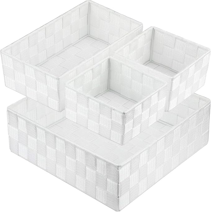 Posprica Woven Storage Box Cube Basket Bin Container Tote Organizer Divider by Posprica