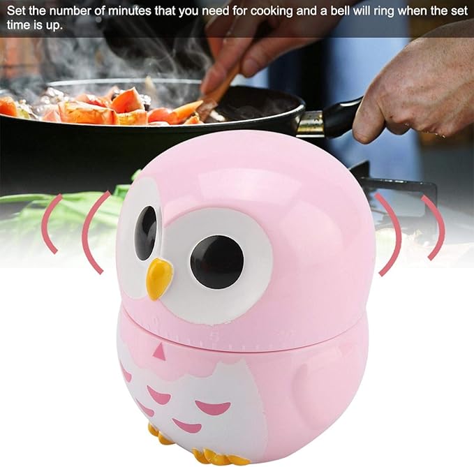Cooking Timer, Cute Owl Shape Kitchen Timer, 55 Minutes Mechanical Rotating - Image 4