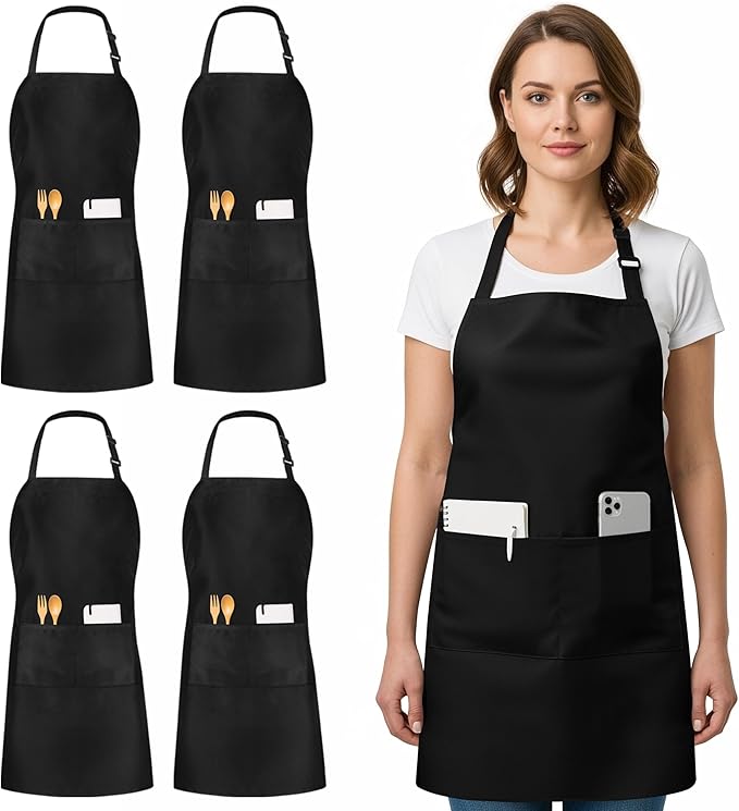 Utopia Kitchen 4 Pack Bib Apron Adjustable by UTOPIAKITCHEN