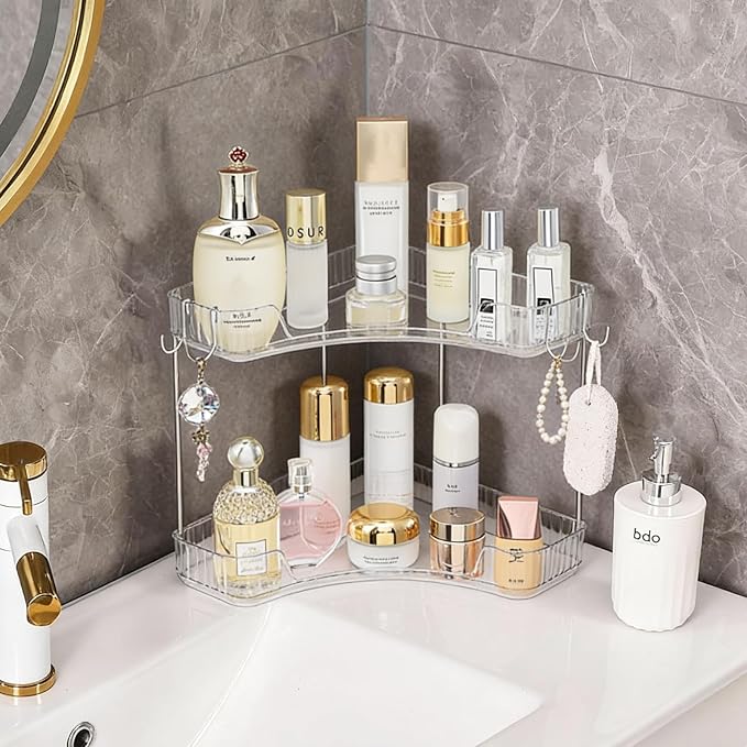 2-Tier Corner Bathroom Organizer Countertop by Trdongxu