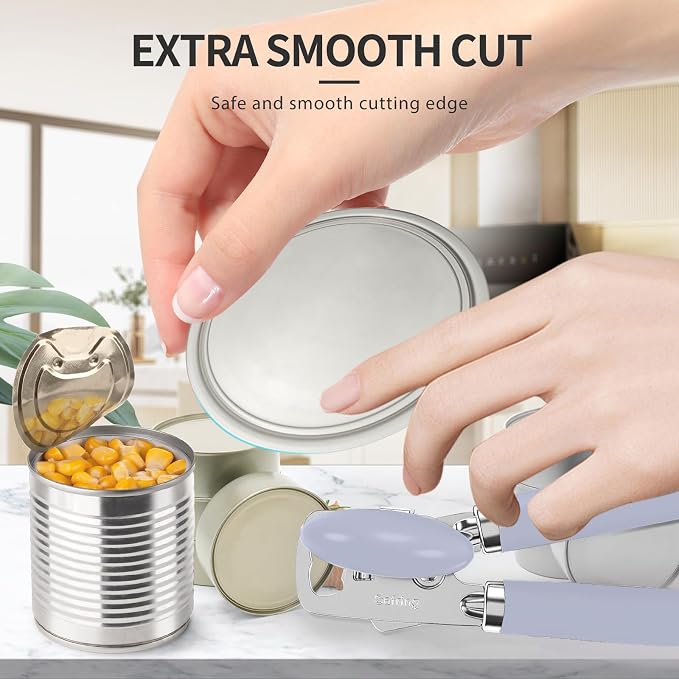 Safring Can Opener Manual, Heavy Duty Stainless Steel Smooth Edge Can Opener - Image 7