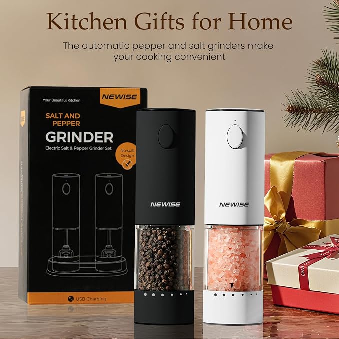 Electric Salt and Pepper Grinder Set, Adjustable Coarseness & LED Light - Image 7