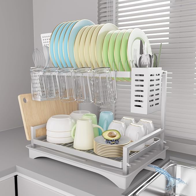 B-Land Dish Drying Rack: 2 Tier Dish Racks by B-Land