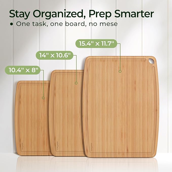 Keechee Dishwasher Safe Bamboo Cutting Boards Durable Lightweight Wood Cutting - Image 6