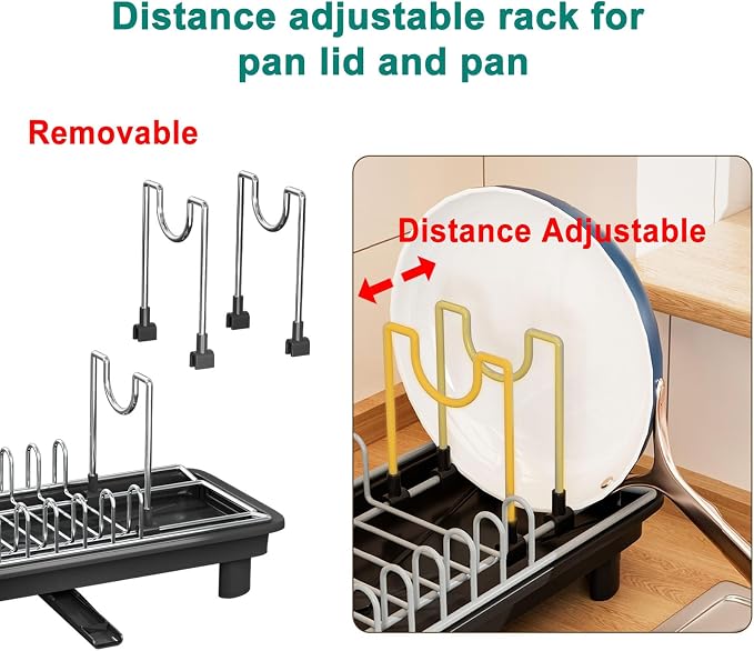 junyuan Compact Dish Drying Rack, Small Dish Rack - Image 4