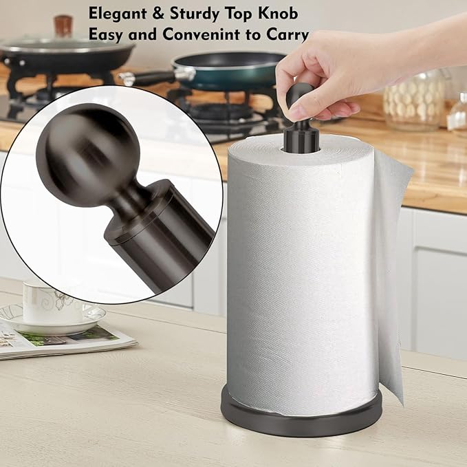 Kalitro Paper Towel Holder Countertop, Standing Paper Towel Roll Holder - Image 3