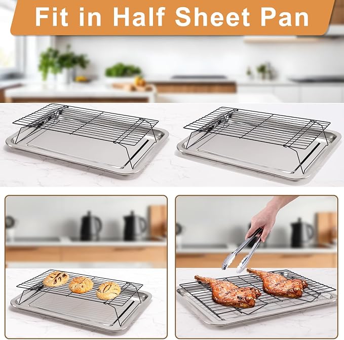 Cooling Rack for Baking 3 Tiers, Stainless Steel Baking Cooking Cooling Racks - Image 3