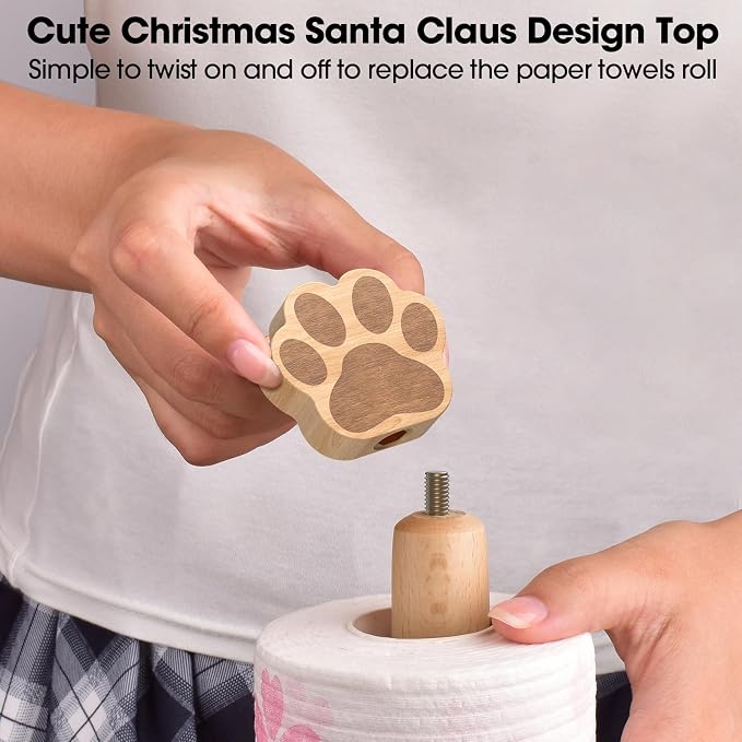 KitchLife Cute Wooden Paper Towel Holder Countertop - Image 4