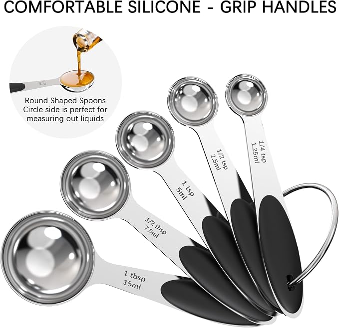 TILUCK Measuring Cups and Spoons Set, Stainless Steel, Kitchen Utensils - Image 3