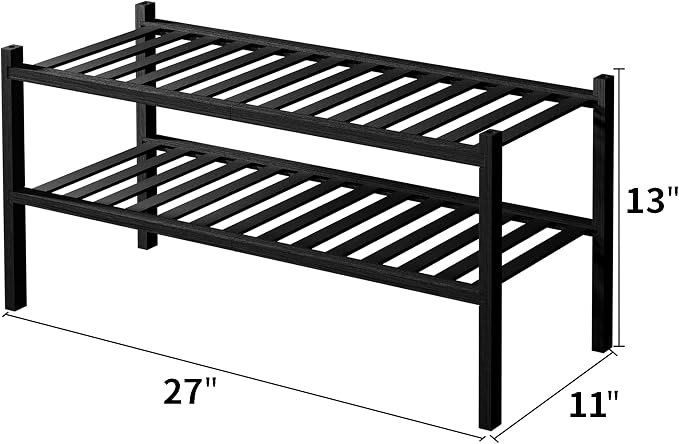 ROMGUAR CRAFT 2 Tier Bamboo Shoe Rack - Image 3