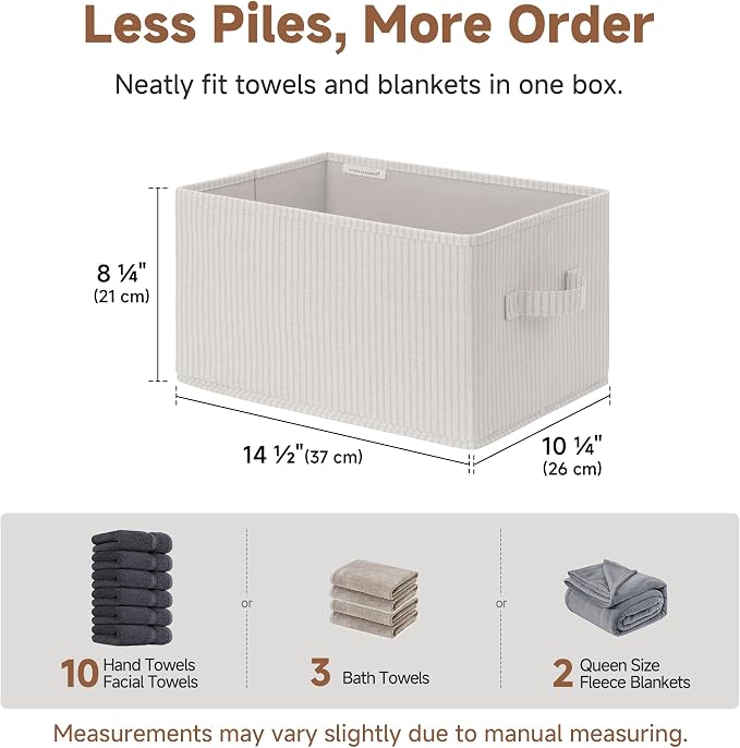 StorageWorks Foldable Shelf Organizer Bins, Closet Storage Baskets - Image 5