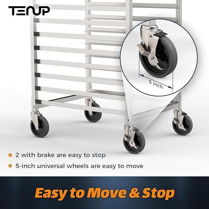 TenUp 20-Tier NSF Aluminum Sheet Pan Rack, Commercial Bakery Cooling & Storage - Image 6