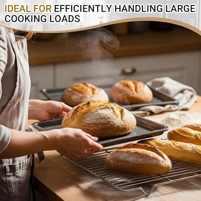 Lounsweer 2 Pack Cooling Racks, 10L x 18W x 1H Stainless Steel Wire Rack - Image 5