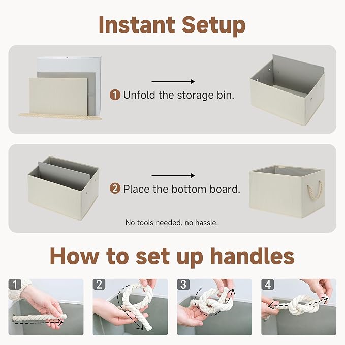 StorageWorks Storage Baskets for Shelves, Fabric Storage Bins, Closet - Image 7