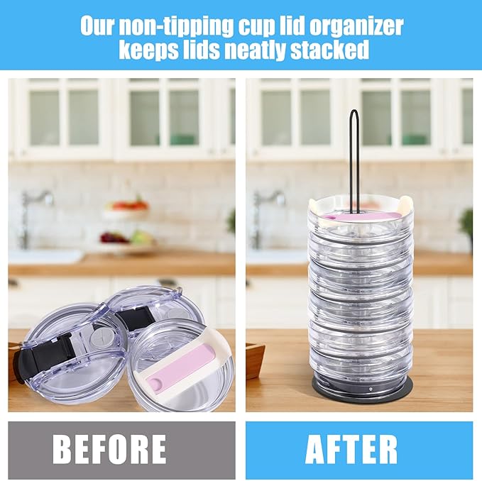 Vodolo Tumbler Lid Organizer, Slim Vertical Storage - Image 3